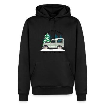 Vieux 4x4 dans la neige - Sweat à capuche Premium bio Homme - noir - Devant - Nico (187cm)