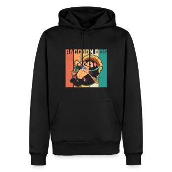 chien raton laveur chien raton laveur Enok Japon - Sweat à capuche Premium bio Homme - noir - Devant - Nico (187cm)