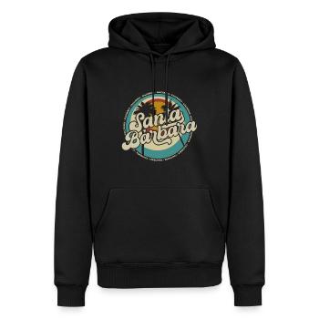 Santa Barbara California Sonnenuntergang Retro - Männer Premium Bio Hoodie - Schwarz - Vorne - Nico (187cm)