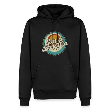Santa Barbara California Sonnenuntergang Retro - Männer Premium Bio Hoodie - Schwarz - Vorne - Nico (187cm)