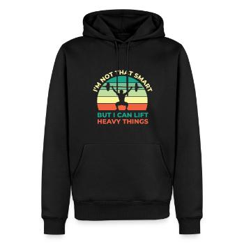 Musculation Force Strong Fitness Power Triathlon - Sweat à capuche Premium bio Homme - noir - Devant - Nico (187cm)