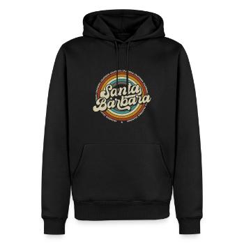Santa Barbara California Sonnenuntergang Retro - Männer Premium Bio Hoodie - Schwarz - Vorne - Nico (187cm)