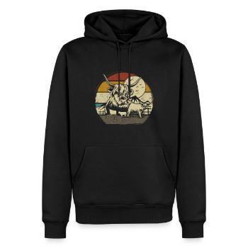schottischer Hochländer Hochland Rind Highland - Männer Premium Bio Hoodie - Schwarz - Vorne - Nico (187cm)