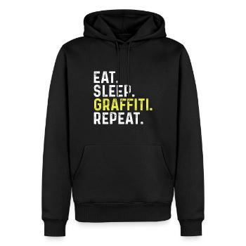 Eat Sleep Graffiti Repeat - Men’s Premium Organic Hoodie - black - Front - Nico (187cm)