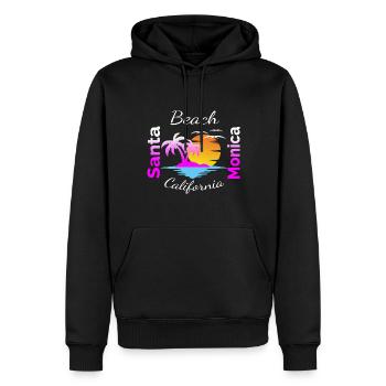 Santa Monica Beach - Männer Premium Bio Hoodie - Schwarz - Vorne - Nico (187cm)