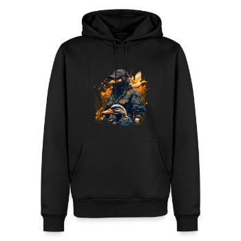 Duck hunter - Männer Premium Bio Hoodie - Schwarz - Vorne - Nico (187cm)