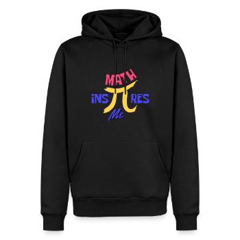 Math Inspires Me Pi Day Maths Motivational Quote - Men’s Premium Organic Hoodie - black - Front - Nico (187cm)
