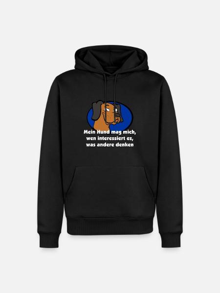 Mein Hund mag mich - Männer Premium Bio Hoodie - Schwarz