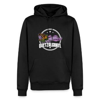 Quetzalcoatl Axolotl Mexique Divinité Aztèque - Sweat à capuche Premium bio Homme - noir - Devant - Nico (187cm)