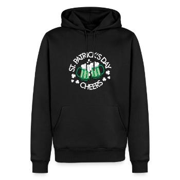 La Saint-Patrick Cheers Irish Beer - Sweat à capuche Premium bio Homme - noir - Devant - Nico (187cm)