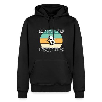 Skater Skateboarder Skateboard - Sweat à capuche Premium bio Homme - noir - Devant - Nico (187cm)