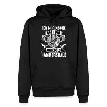Hammersbald Wikinger Odin Thor Nordisch Mythologie - Männer Premium Bio Hoodie - Schwarz - Vorne - Nico (187cm)