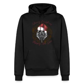 Noël - Sweat à capuche Premium bio Homme - noir - Devant - Nico (187cm)