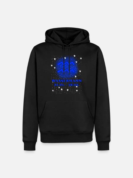 Wassermann Sternzeichen Symbol - Männer Premium Bio Hoodie - Schwarz
