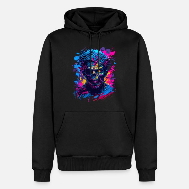 Zombie Head - Männer Premium Bio Hoodie - Schwarz