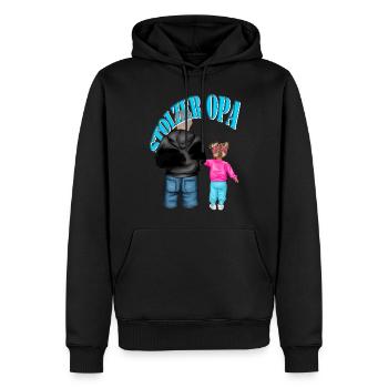 STOLZER OPA - Enkelin blonde Haare Kind Mädchen - Männer Premium Bio Hoodie - Schwarz - Vorne - Nico (187cm)