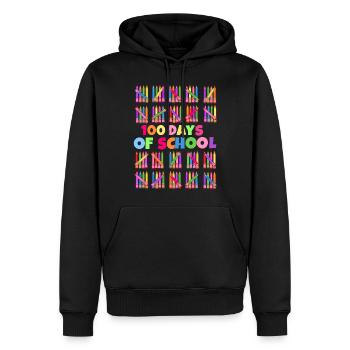100 Days of School School Beginners Colored Pencils - Men’s Premium Organic Hoodie - black - Front - Nico (187cm)