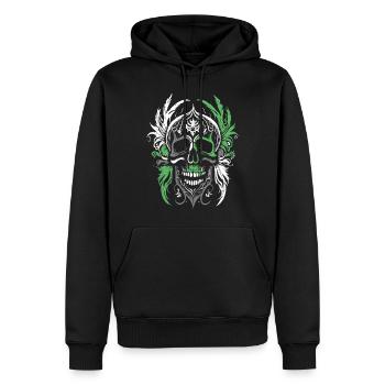 Skull with feathers - Men’s Premium Organic Hoodie - black - Front - Nico (187cm)