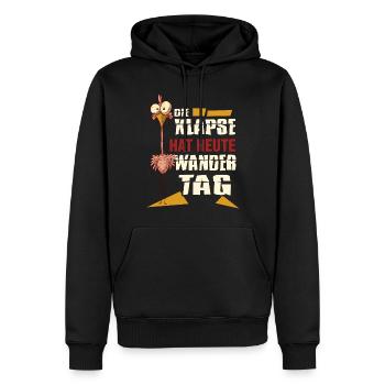 meme coole sprüche klapse hat wandertag - Männer Premium Bio Hoodie - Schwarz - Vorne - Nico (187cm)