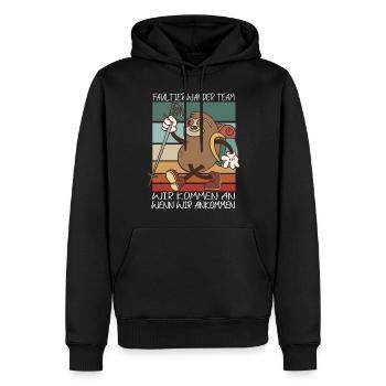 Faultier Wanderteam Faultier Wander Team - Männer Premium Bio Hoodie - Schwarz - Vorne - Nico (187cm)