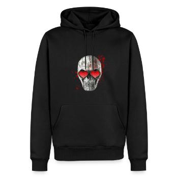 Love skull - Männer Premium Bio Hoodie - Schwarz - Vorne - Nico (187cm)