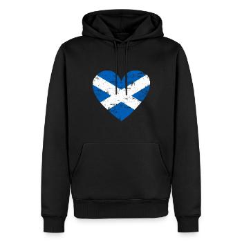 Écosse Flag Heart - Sweat à capuche Premium bio Homme - noir - Devant - Nico (187cm)