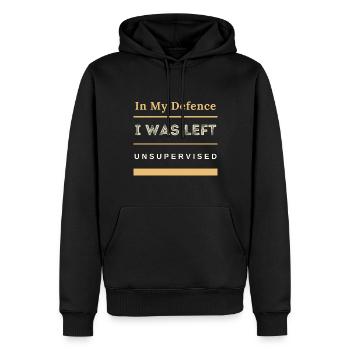 Pour ma défense, j’ai été laissé sans surveillance sarcastique - Sweat à capuche Premium bio Homme - noir - Devant - Nico (187cm)