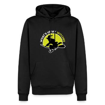 Halloween balai équitation balai sorcière - Sweat à capuche Premium bio Homme - noir - Devant - Nico (187cm)