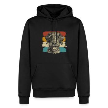 Chasse au chien allemand à poil dur Hunter Retro Vintage - Sweat à capuche Premium bio Homme - noir - Devant - Nico (187cm)
