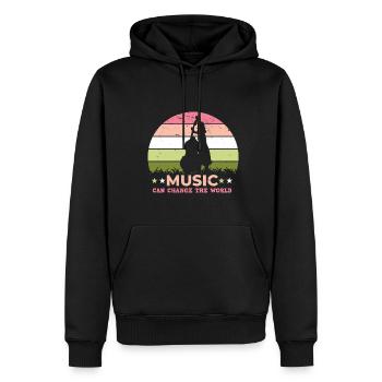 Musician Music Rhythm Clef - Men’s Premium Organic Hoodie - black - Front - Nico (187cm)