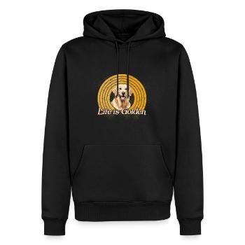 Golden Retriever Labrador La vie du chien est en or - Sweat à capuche Premium bio Homme - noir - Devant - Nico (187cm)