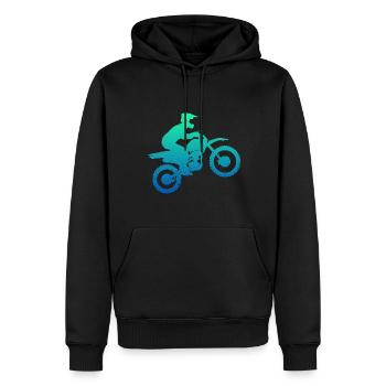Motocross Dirt Bike Rider Motorcycle - Men’s Premium Organic Hoodie - black - Front - Nico (187cm)