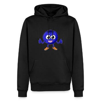 Blaubeere Cartoon - Männer Premium Bio Hoodie - Schwarz - Vorne - Nico (187cm)