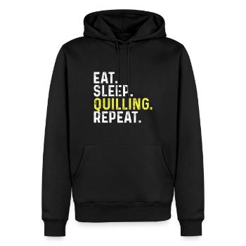 Eat Sleep Quilling Repeat - Men’s Premium Organic Hoodie - black - Front - Nico (187cm)