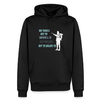 Wandern Wanderung Berg Spazieren Wanderschuhe - Männer Premium Bio Hoodie - Schwarz - Vorne - Nico (187cm)