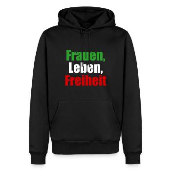 Frauen Leben Freiheit Iran Revolution Aufstand - Männer Premium Bio Hoodie - Schwarz - Vorne - Nico (187cm)