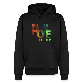 Hope Retro Vintage Color - Men’s Premium Organic Hoodie - black - Front - Nico (187cm)