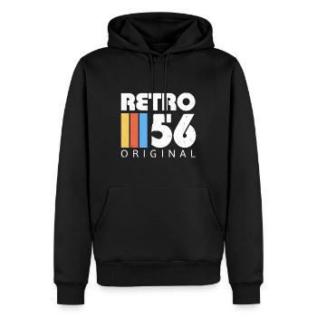 1956 Anniversaire Né En 1956 Rétro Vintage - Sweat à capuche Premium bio Homme - noir - Devant - Nico (187cm)