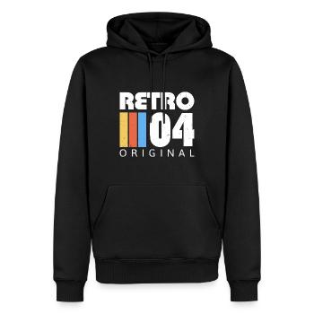2004 Anniversaire Né En 2004 Rétro Millésime - Sweat à capuche Premium bio Homme - noir - Devant - Nico (187cm)