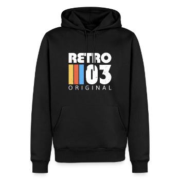 2003 Anniversaire Né En 2003 Rétro Millésime - Sweat à capuche Premium bio Homme - noir - Devant - Nico (187cm)