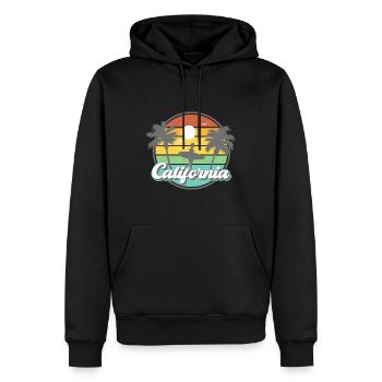 California Retro Surfer Palm Beach Vacances - Sweat à capuche Premium bio Homme - noir - Devant - Nico (187cm)