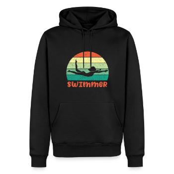 Swimmers Swimming 50 meters lane - Men’s Premium Organic Hoodie - black - Front - Nico (187cm)
