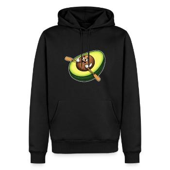 Rudern Avocado - Männer Premium Bio Hoodie - Schwarz - Vorne - Nico (187cm)