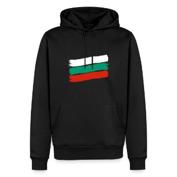 Bulgarie Drapeau bulgare Drapeau Sables d’or - Sweat à capuche Premium bio Homme - noir - Devant - Nico (187cm)