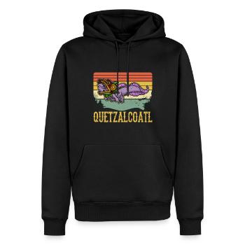 Quetzalcoatl Axolotl Mexique Divinité Aztèque - Sweat à capuche Premium bio Homme - noir - Devant - Nico (187cm)