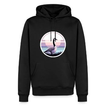 Beau coucher de soleil sur l’oie canadienne - Sweat à capuche Premium bio Homme - noir - Devant - Nico (187cm)