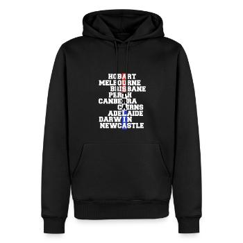 AUSTRALIE - Sweat à capuche Premium bio Homme - noir - Devant - Nico (187cm)