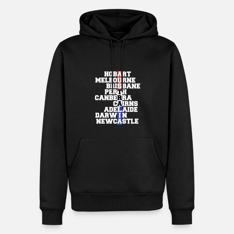 AUSTRALIA - Männer Premium Bio Hoodie - Schwarz