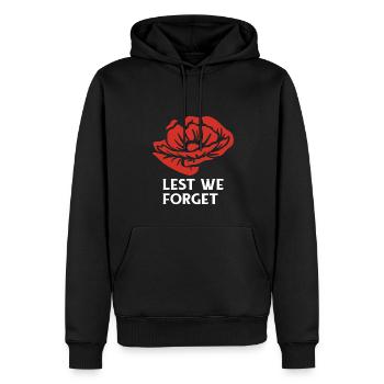 Poppy - N’oublions jamais - Sweat à capuche Premium bio Homme - noir - Devant - Nico (187cm)