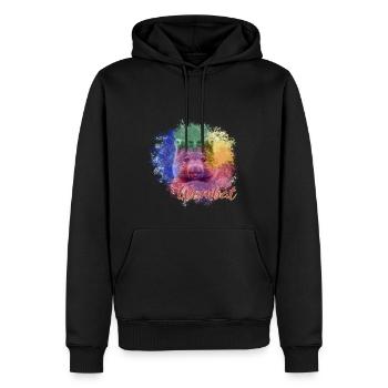 Wombat - Sweat à capuche Premium bio Homme - noir - Devant - Nico (187cm)